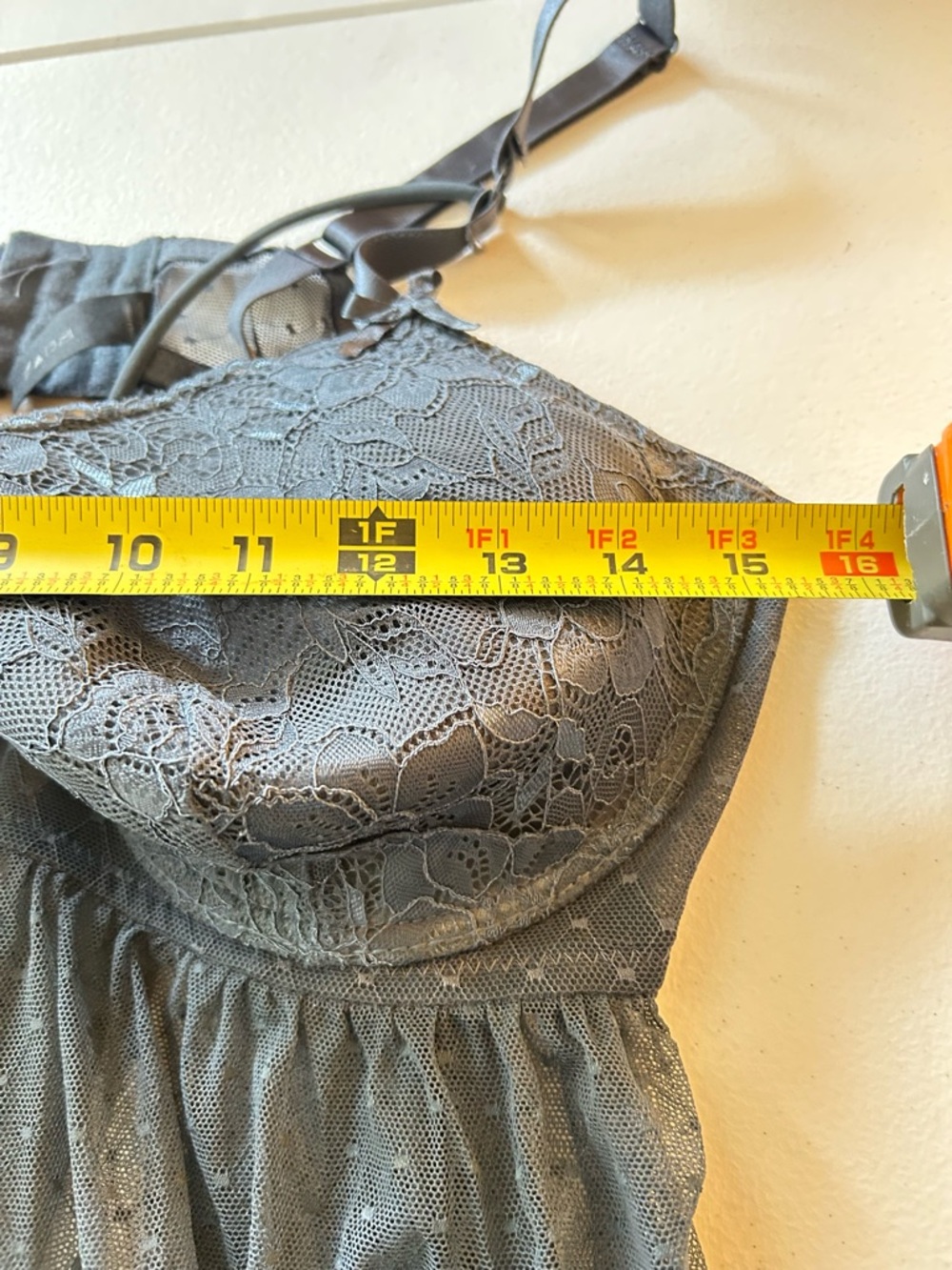 Torrid 2X Lace Mesh Babydoll Lingerie Gray Strappy Back Plus Size Sexy Chemise - Picture 6 of 14